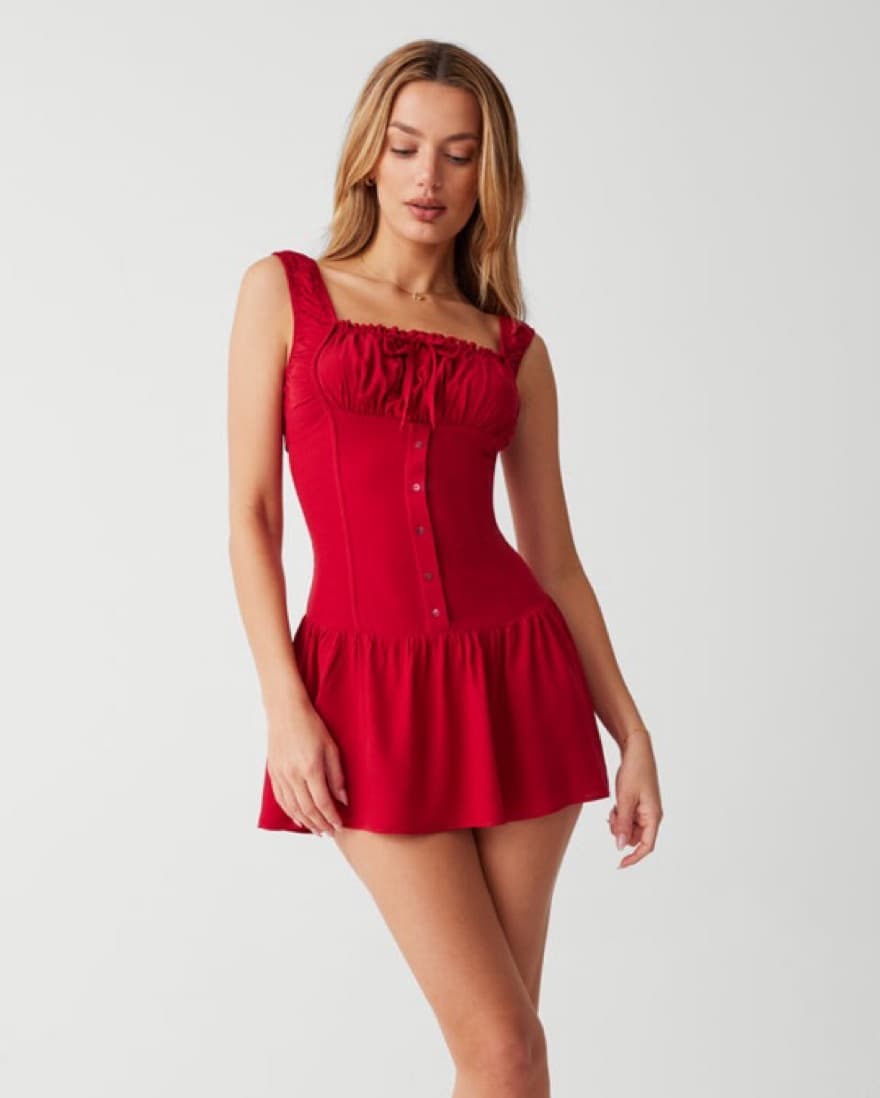 Red Frankies Bikinis Mini Dress - Image 2