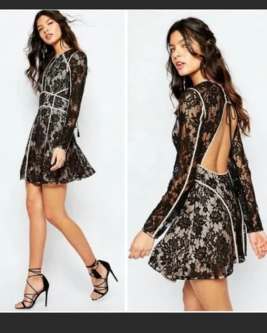 Pizzio Lace Open Tie Back Dress - Image 1