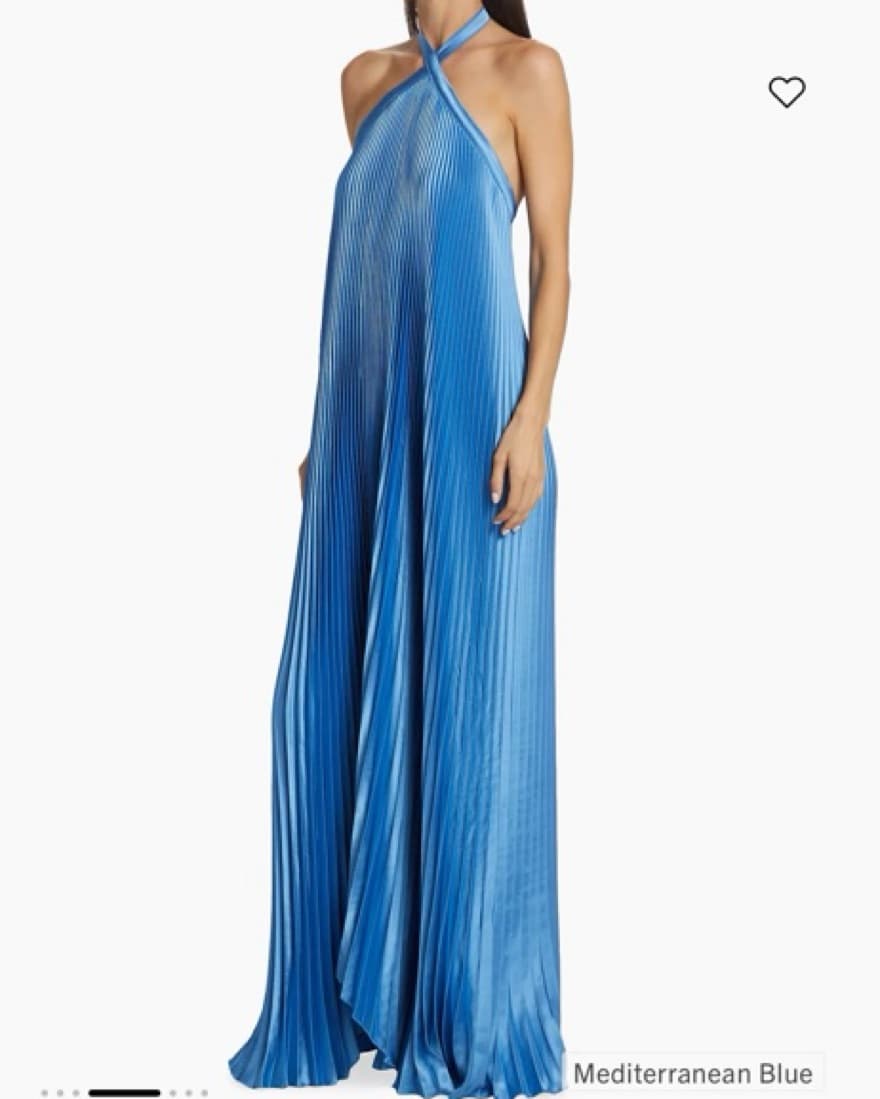 Pleated Asymmetrical Halter gown - Image 1
