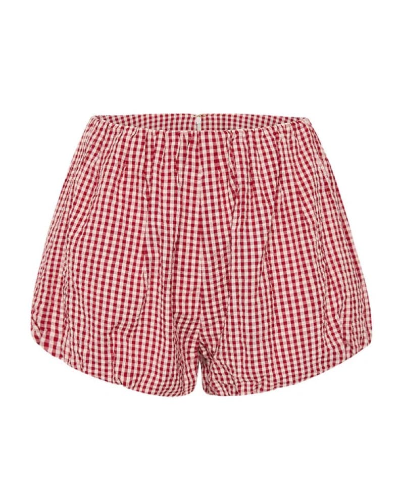Posse Gingham Red Shorts - Image 5