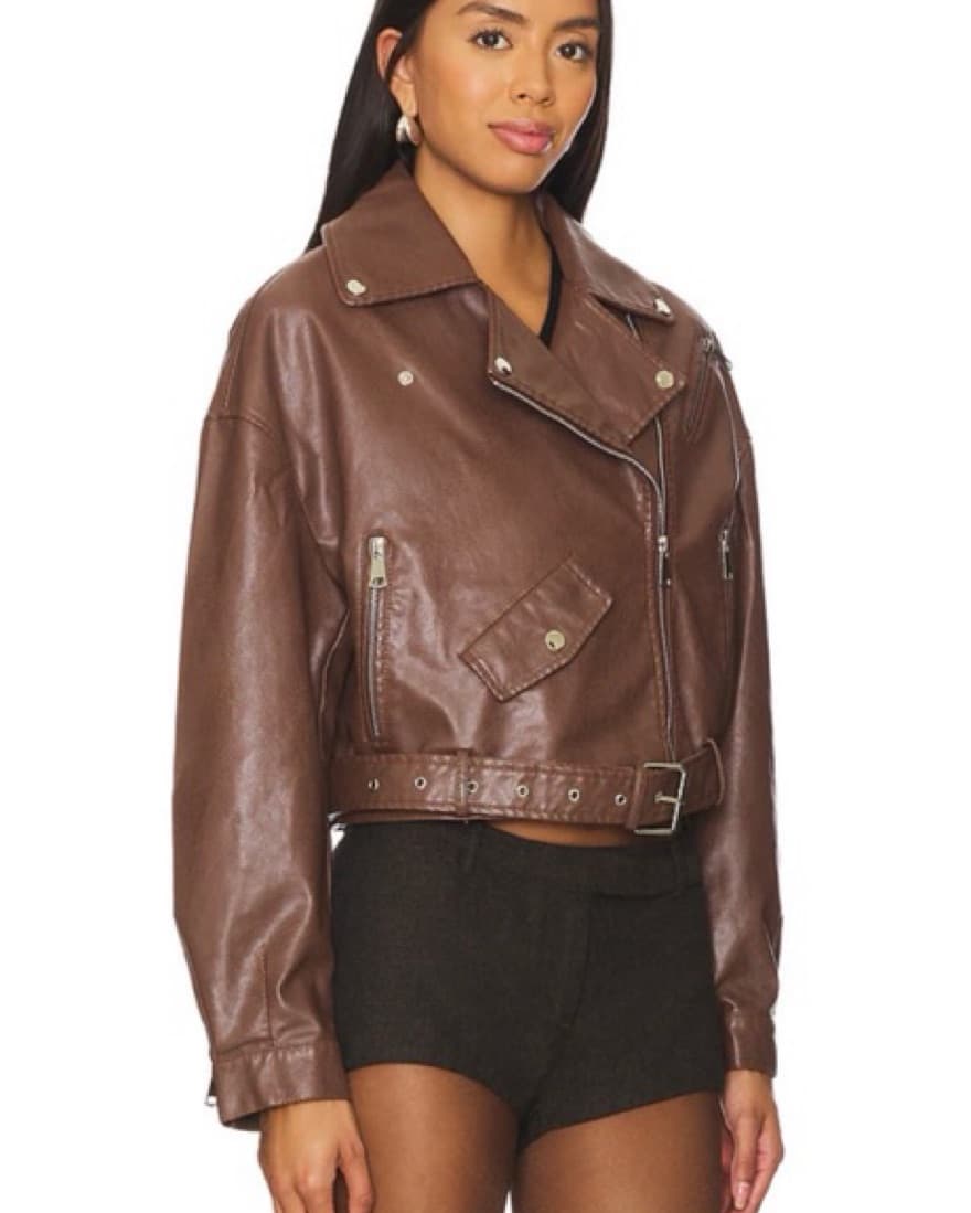 Faux Leather Moto Jacket - Image 2