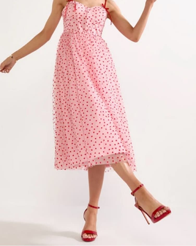 Playful Heart Tulle Midi Dress - Image 1