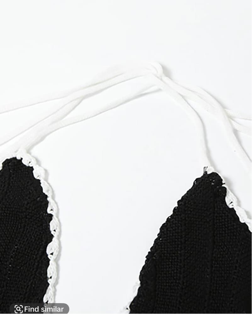 Black Knit Cover Up Maxi Dress - Image 3