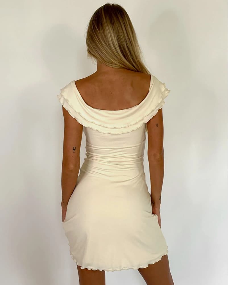 DENALI MINI DRESS - WHITE : BONE  - Image 2