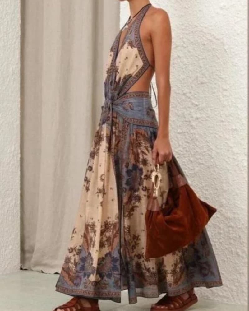 Zimmermann Ascension Plunge Halter Dress - Image 2