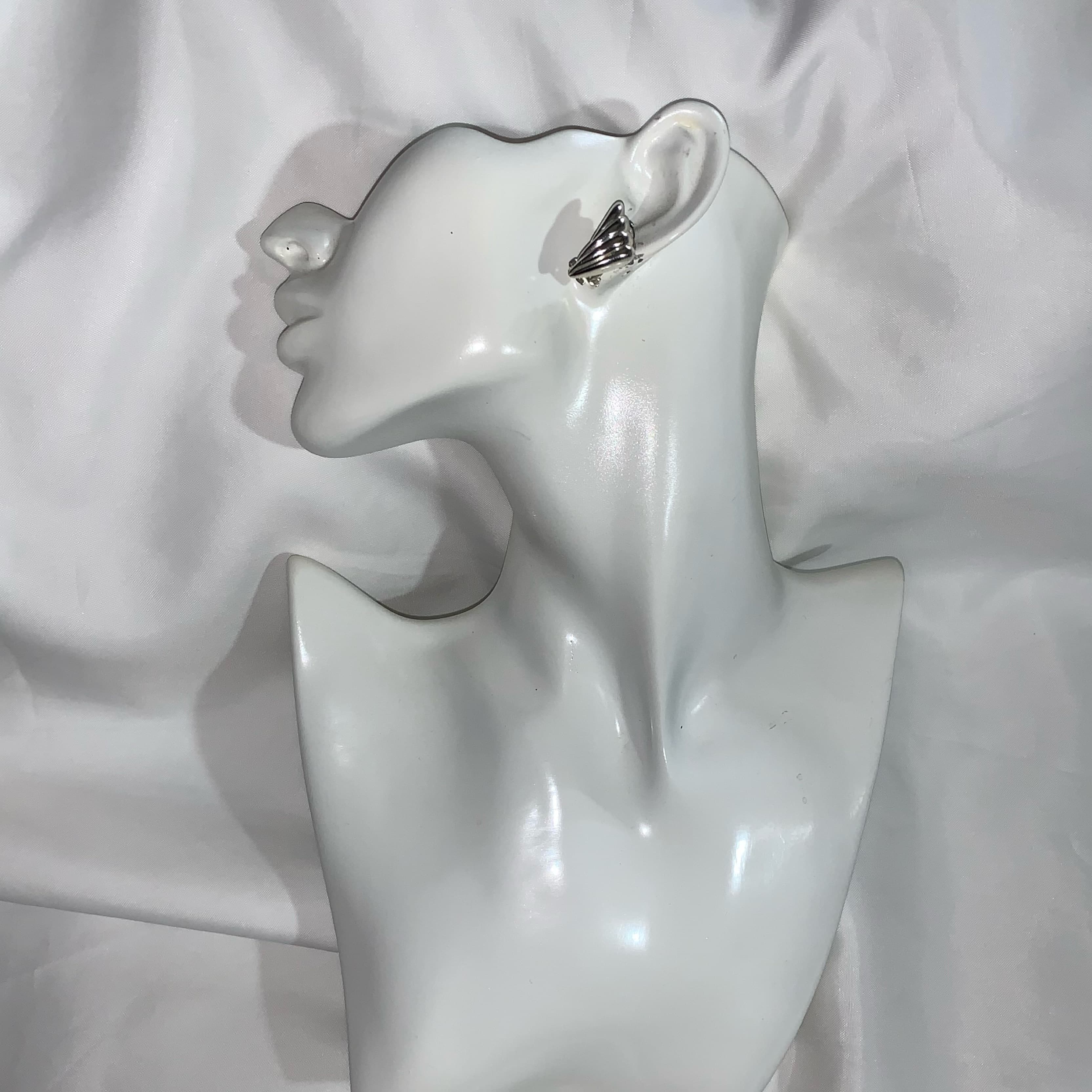 CHRISTIAN DIOR silver windswept clipback - Image 1