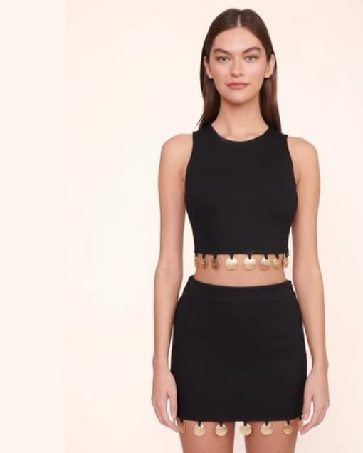Staud Medallion Black Crop Top - Image 2