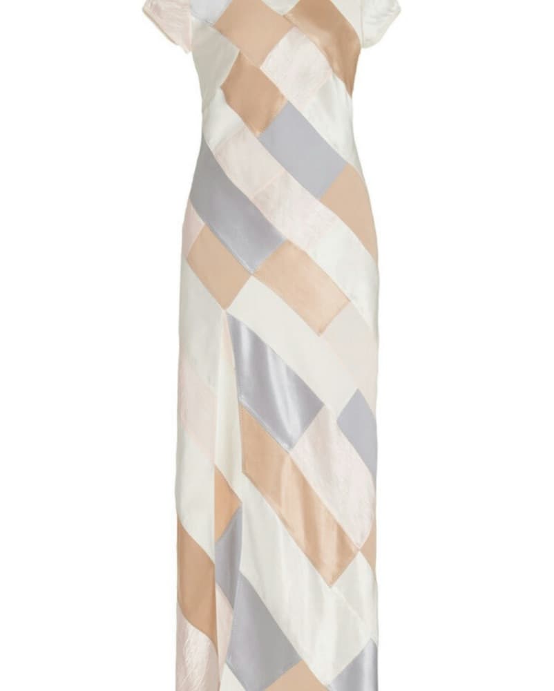 Valerie Silk-Satin Patchwork Maxi Dress - Image 5