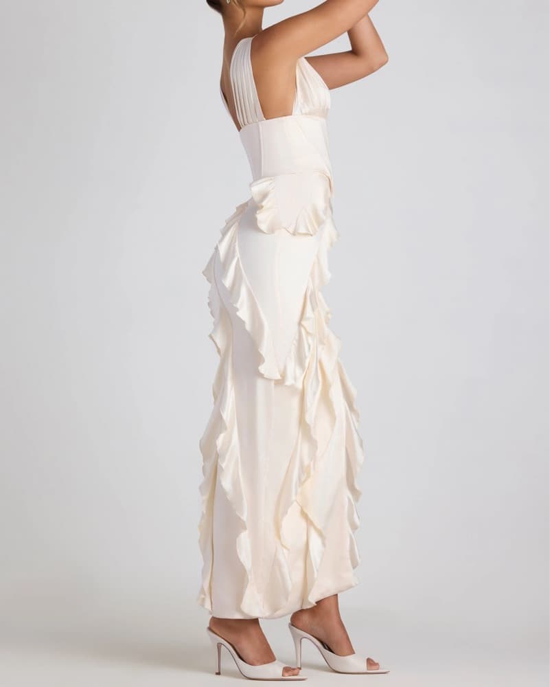 Ruffle Trim Corset Maxi Dress Oh Polly  - Image 4