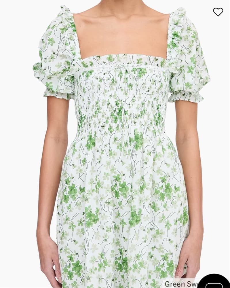 Charming Floral Puff Sleeve Dress - Image 1