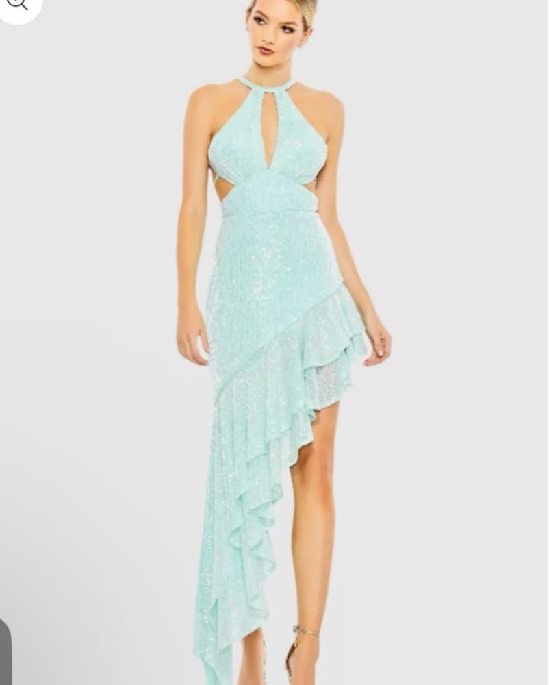 Mac duggal Sequin Teal Dress Size 2 - Image 1