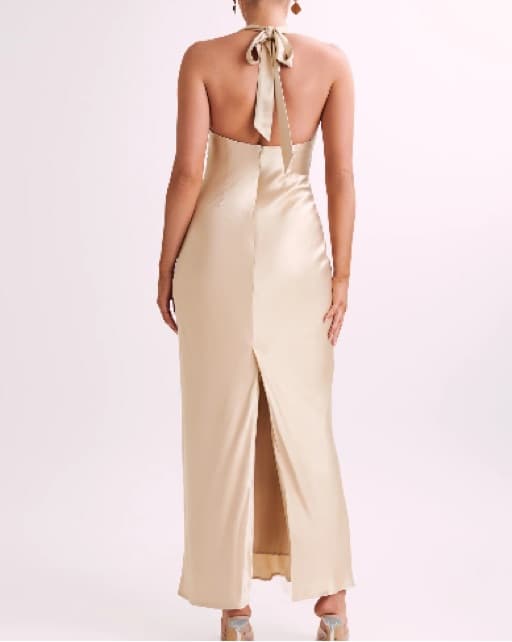 Meshki Champagne Halter Dress - Image 3