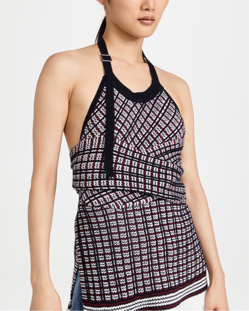 3.1 Phillip Lim Plaid Halter Top - Image 2