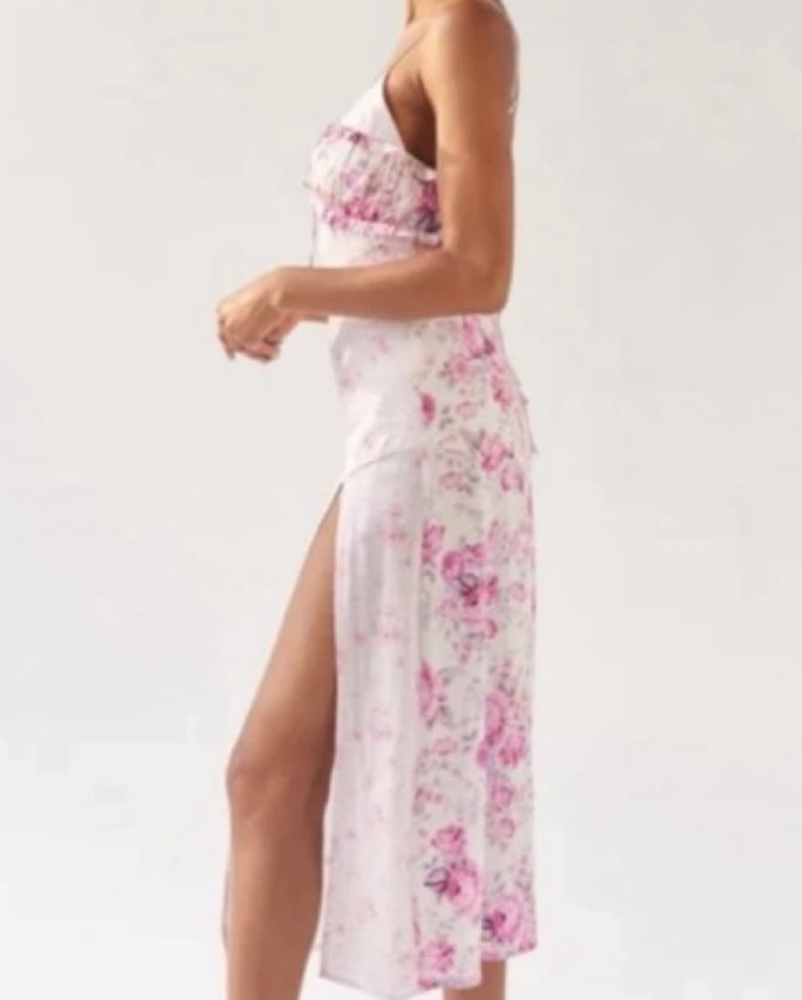 FLL Pink Floral Midi Dress - Image 2