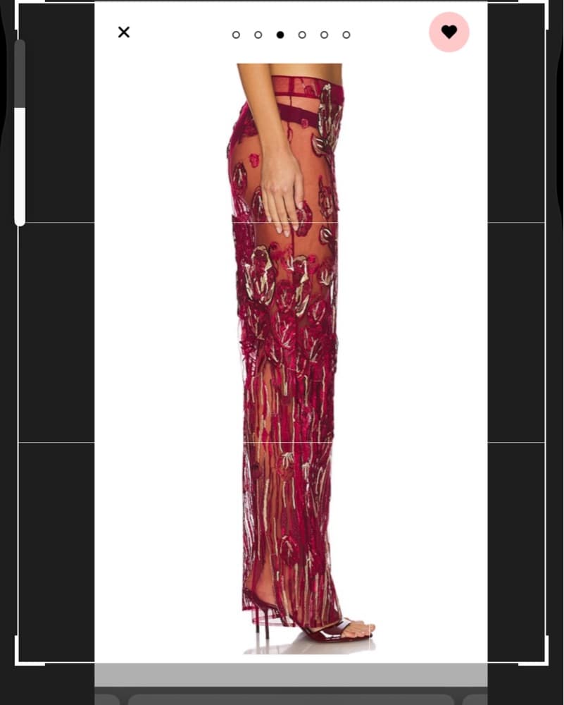 Full Length Embroidered Pants in Red - Image 4