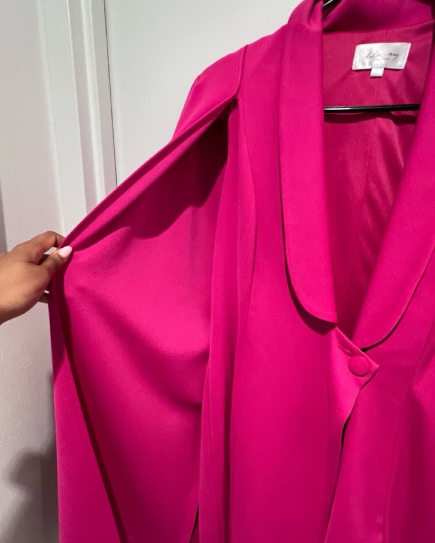 Chic Fuchsia Blazer Jacket Dress - Image 4