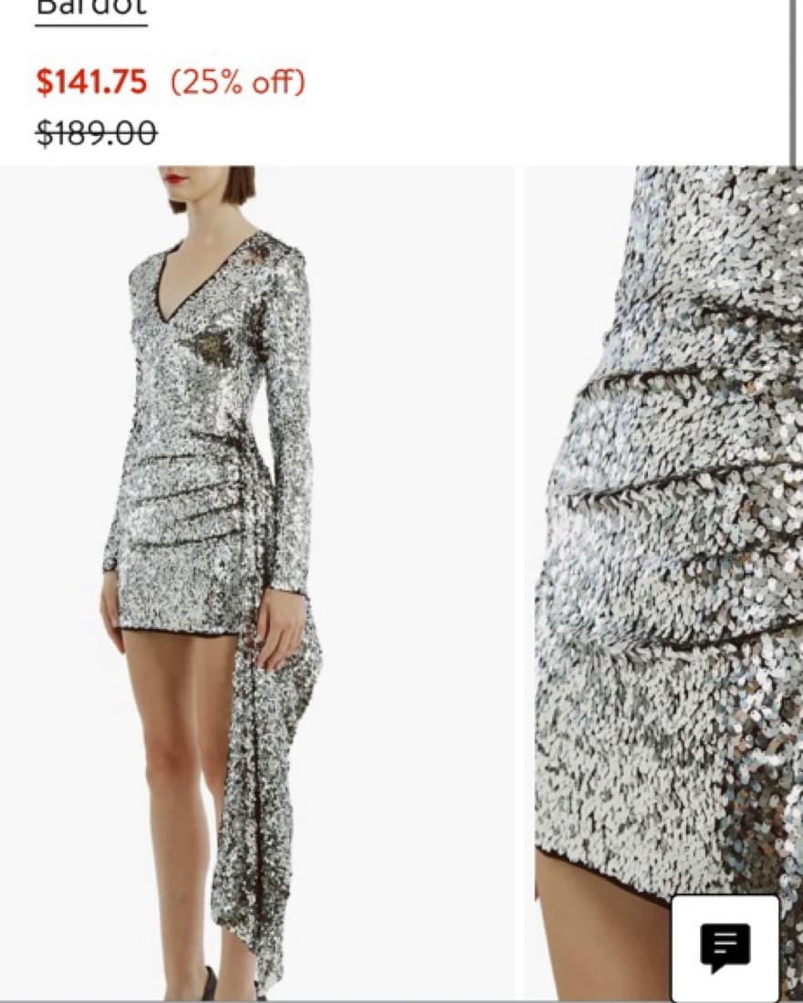 Silver Sequin Mini Dress - Image 1