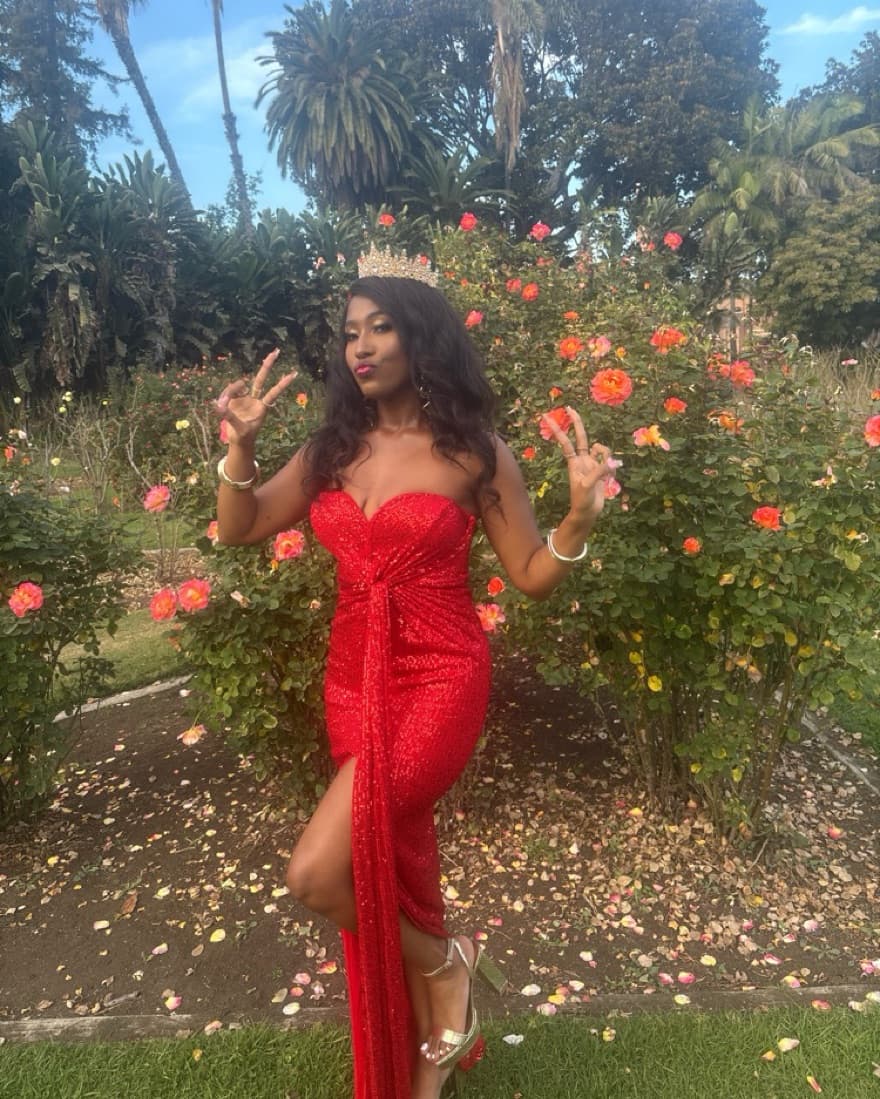 Celeste Sequin Maxi Dress — Red - Image 4