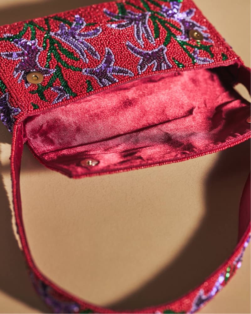 Anthropologie Red Fiona Beaded Bag - Image 2
