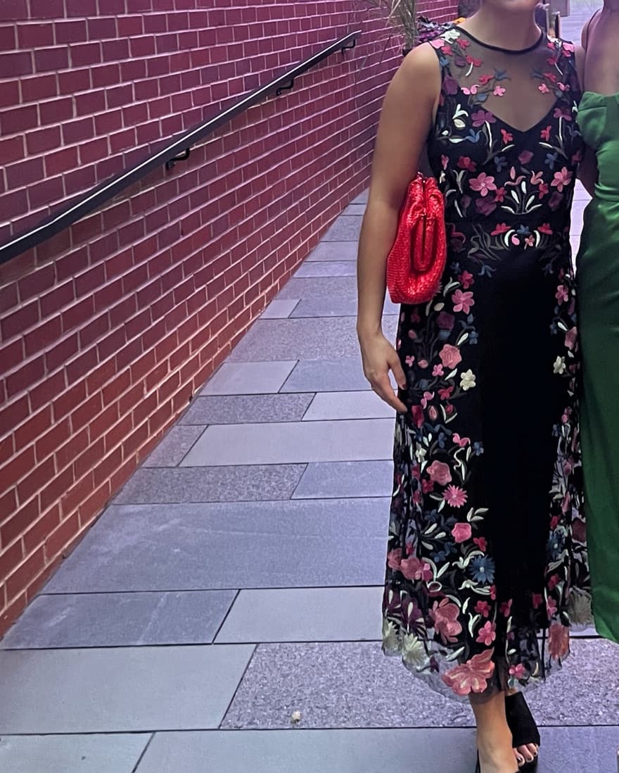 Black Floral Anthropolgie Dress - Image 1