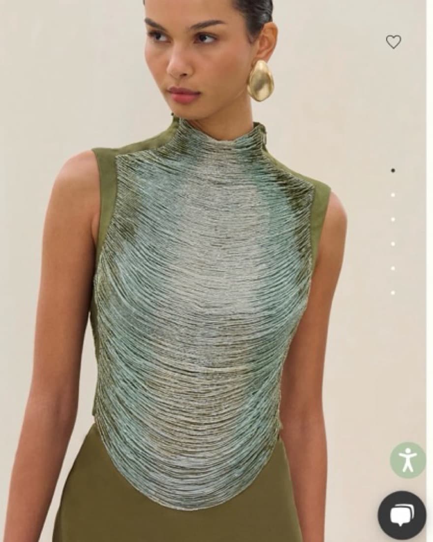 Cult Gaia Green Beaded Top - Image 1