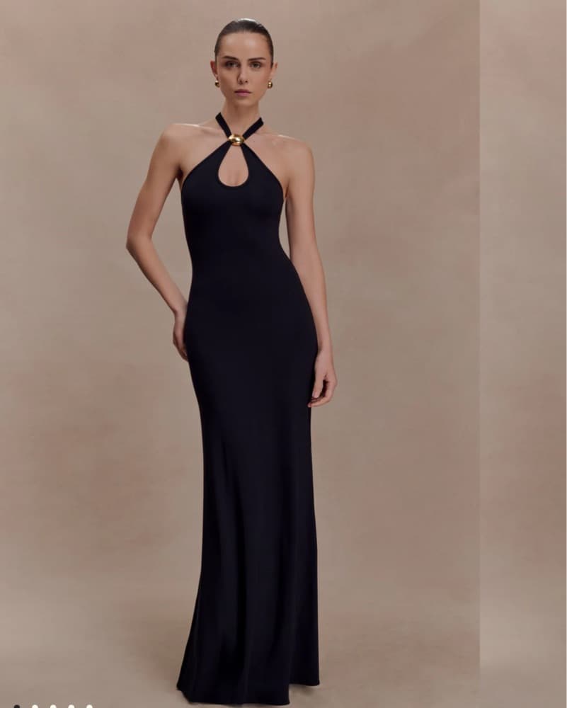 Meshki Black Maxi Dress - Image 1
