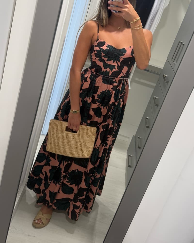 Pink and Green Floral Maxi Dress - Image 2