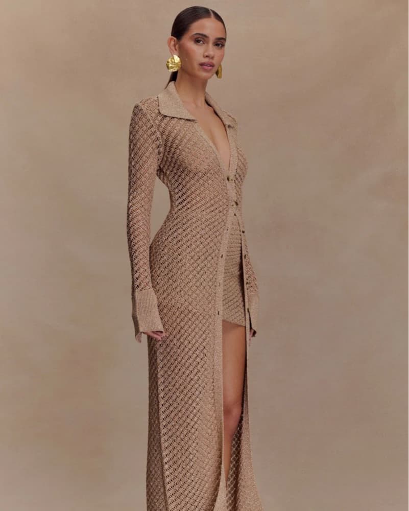 Metallic Knit Swim Cover Up - Top Only  - Image 2
