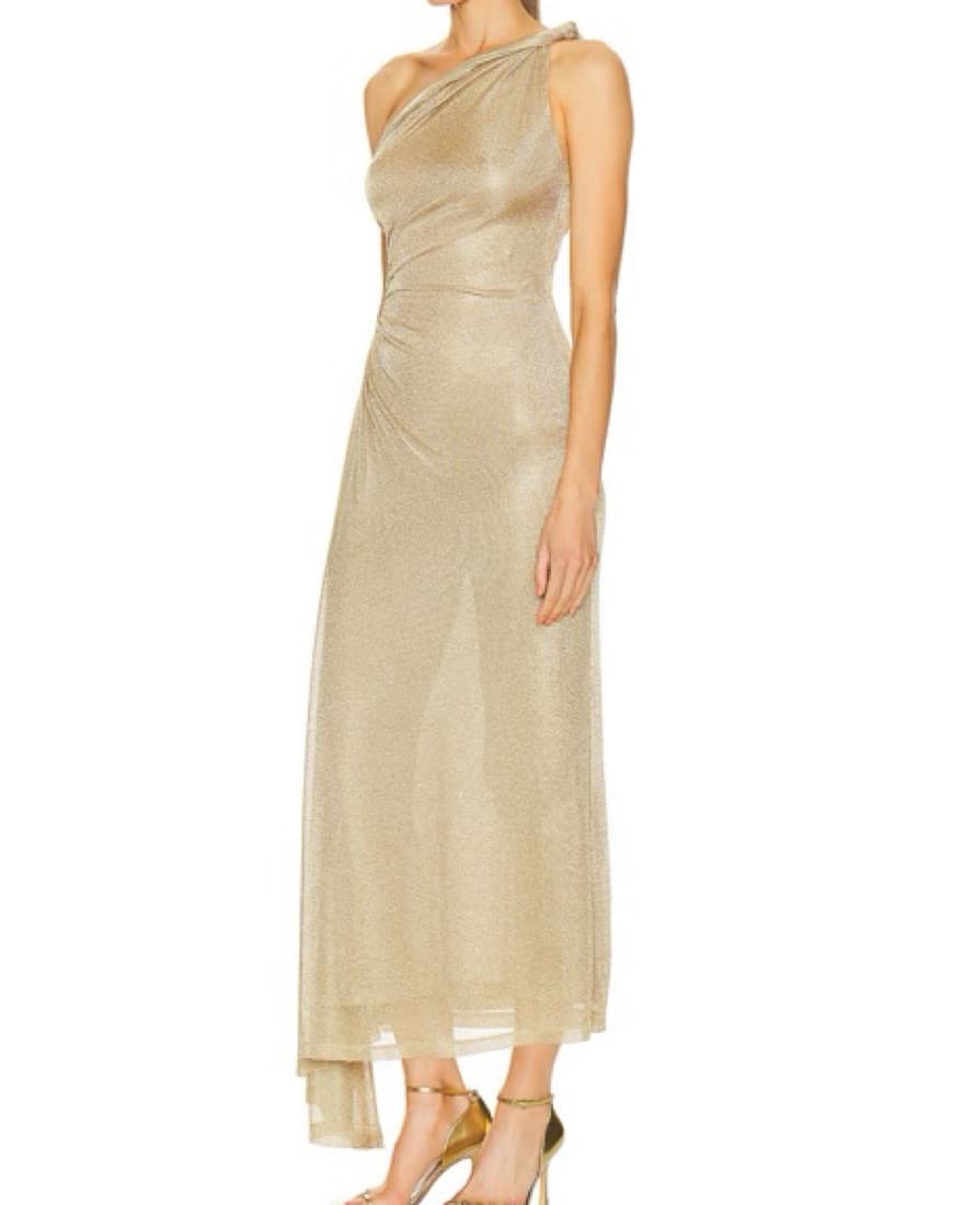 Tove Vivien Gold Metallic Dress - Image 3