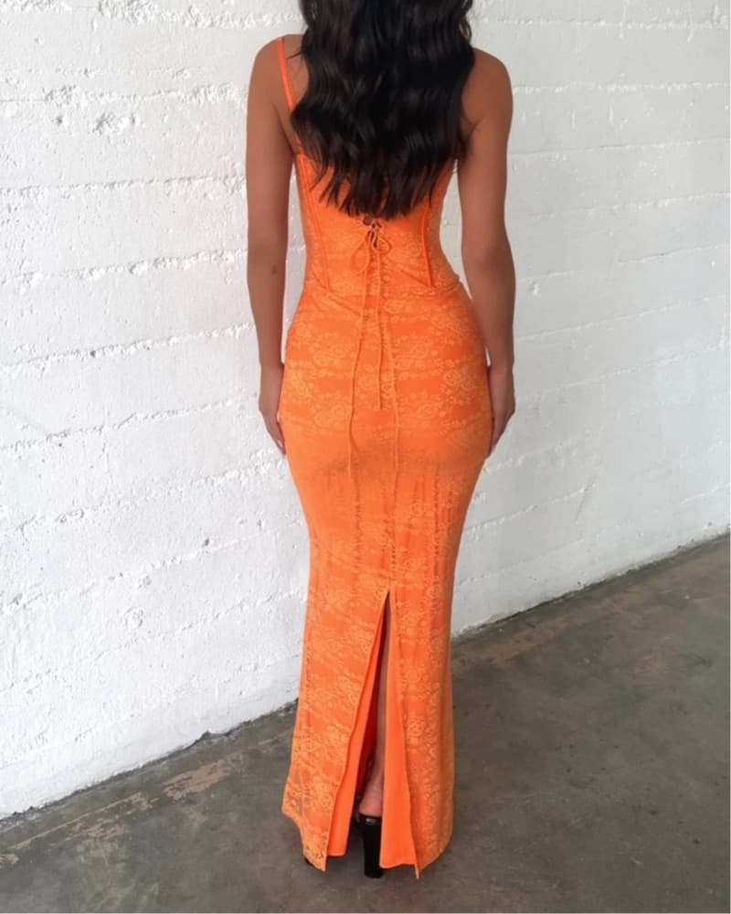 Outcast Orange Lace Dress - Image 2
