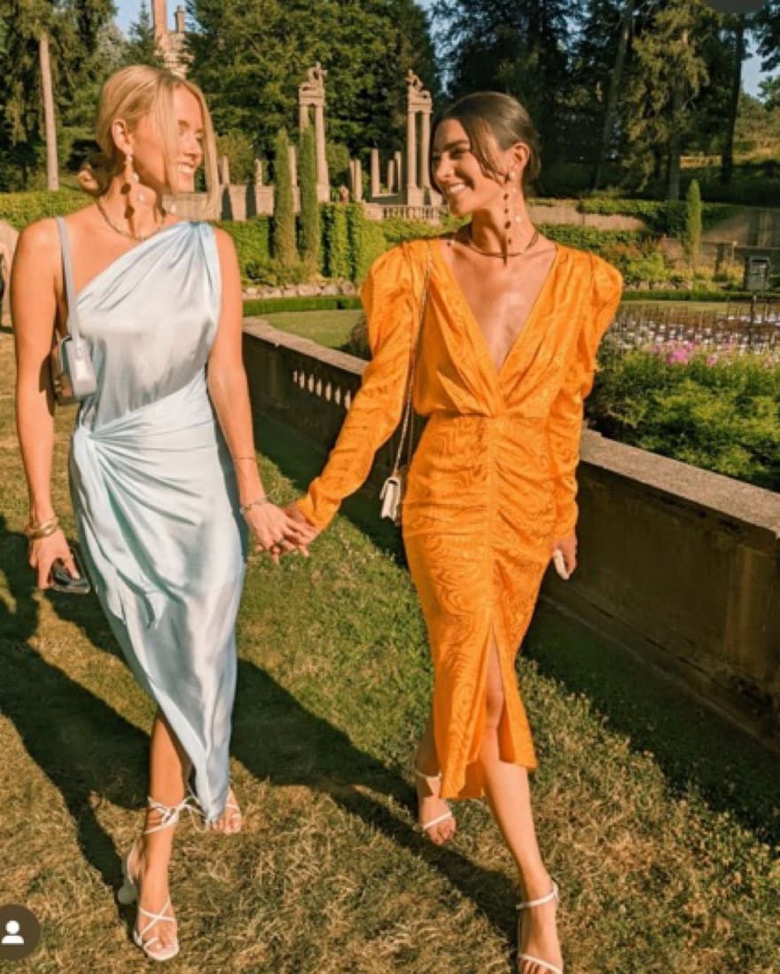 Ronny Kobo Orange Silk Patterned Dress - Image 4