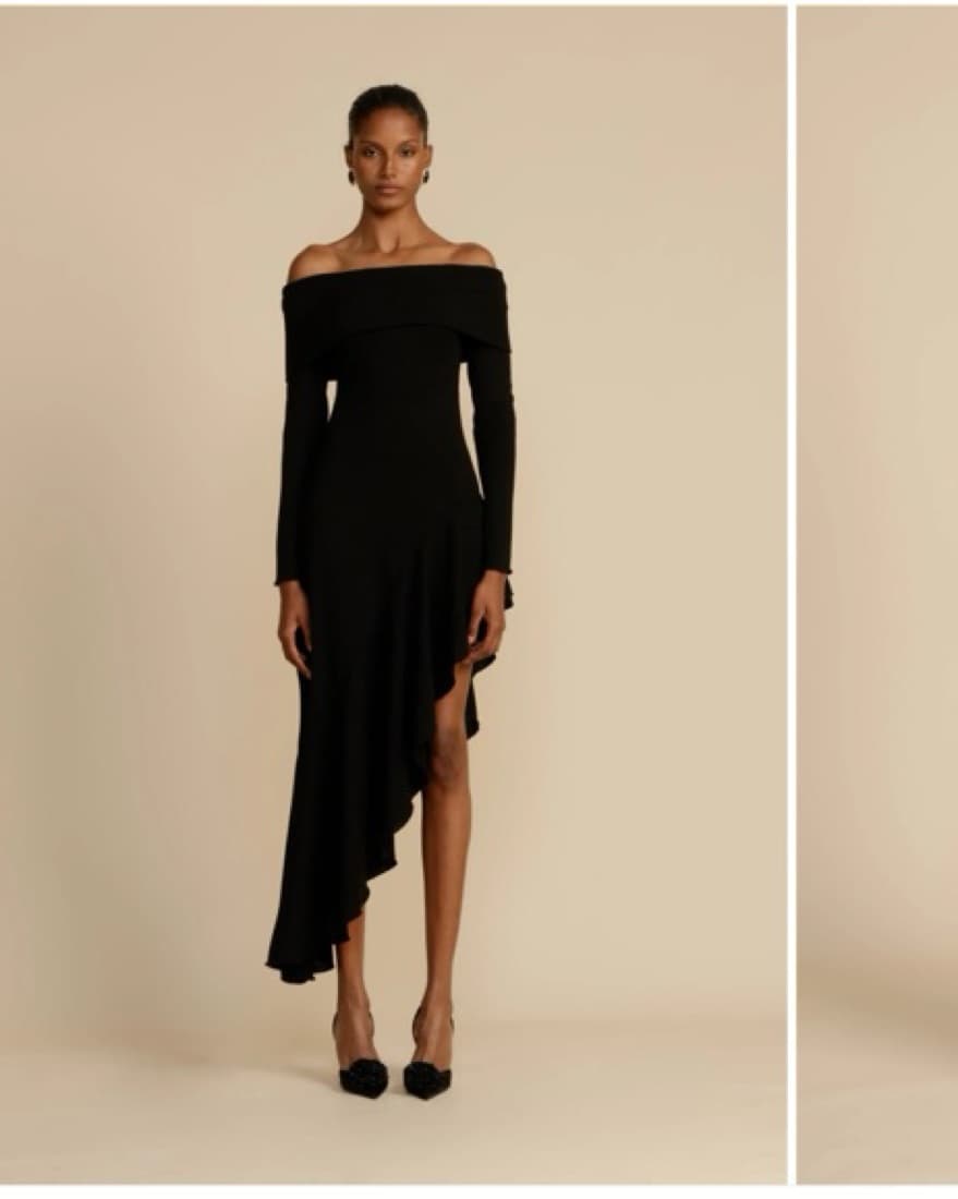 Arcina Ori Off-Shoulder Black Dress - Image 1
