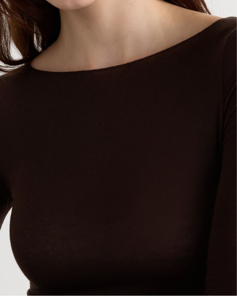 Intimissimi Cashmere Sheer Boat Neck Top - Image 5