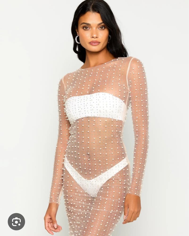 Sheet Pearl/Crystal Cover Up - Image 2