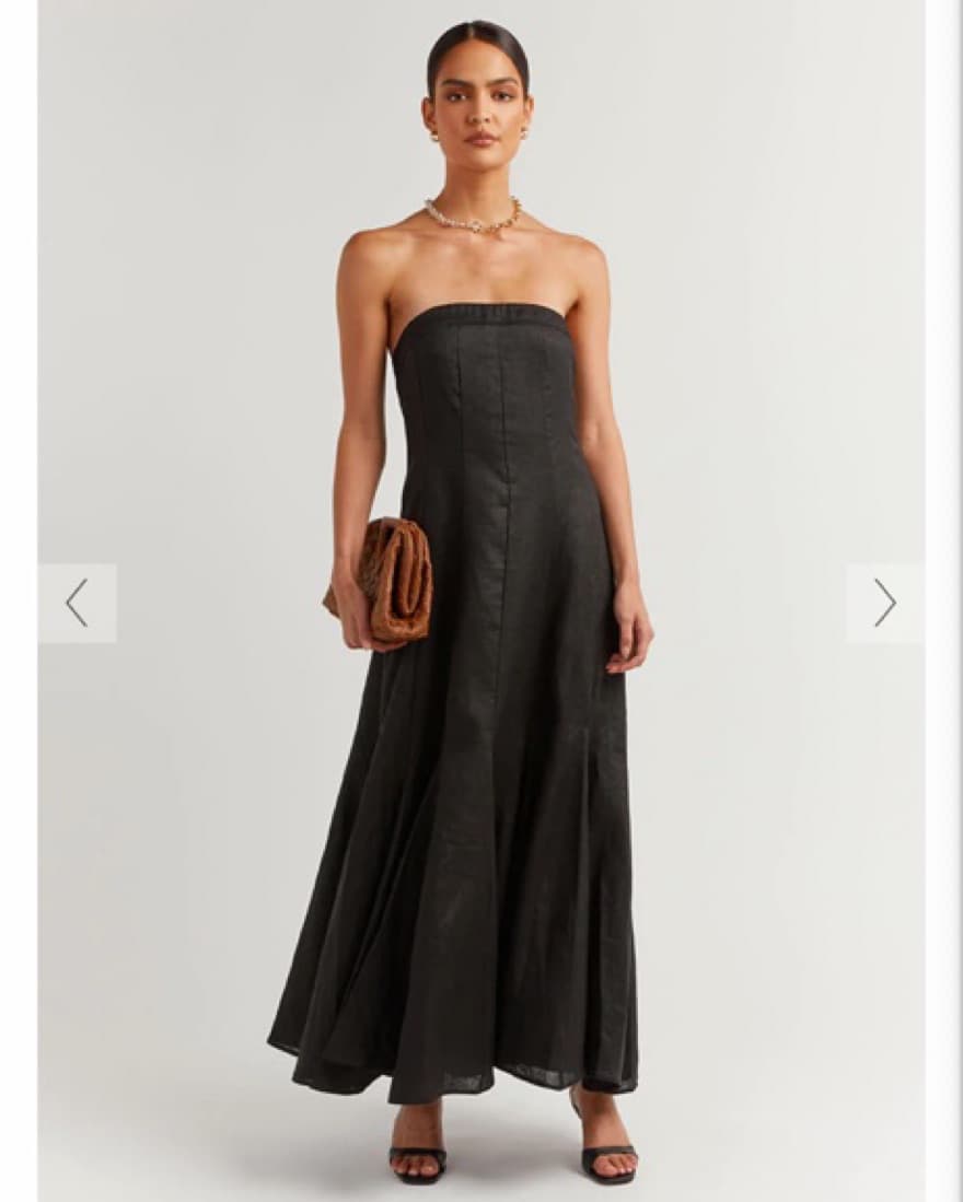 DISSH Black Linen Midi Dress - Image 3