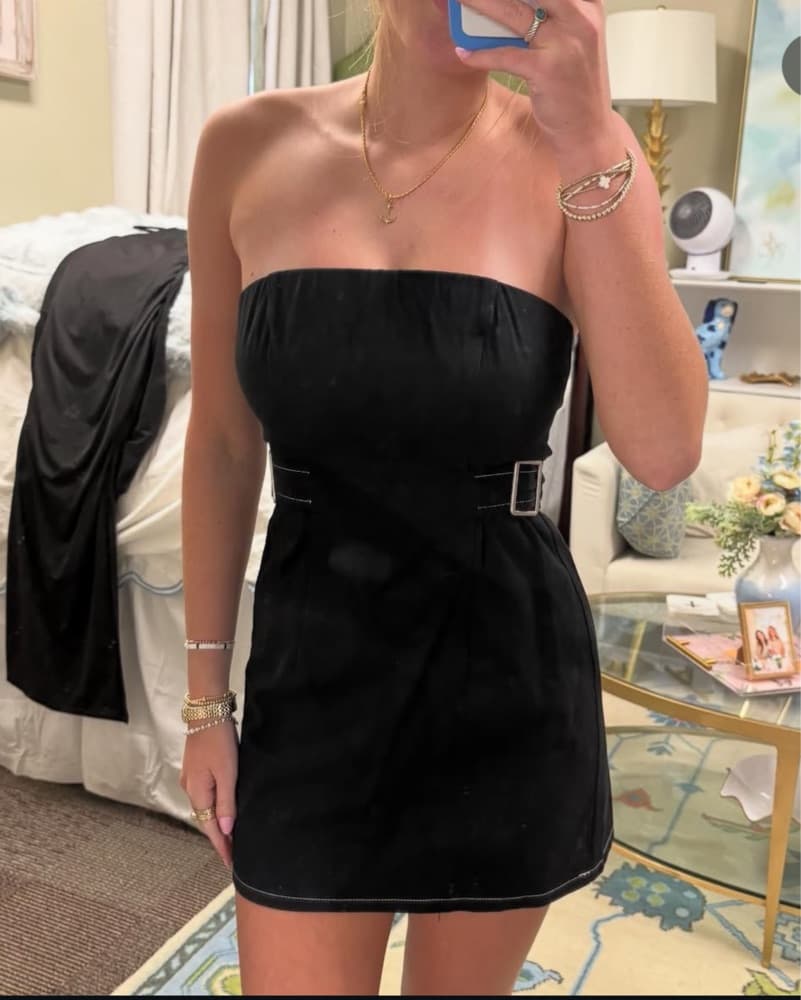 Princess Polly Denim Strapless Dress - Image 1