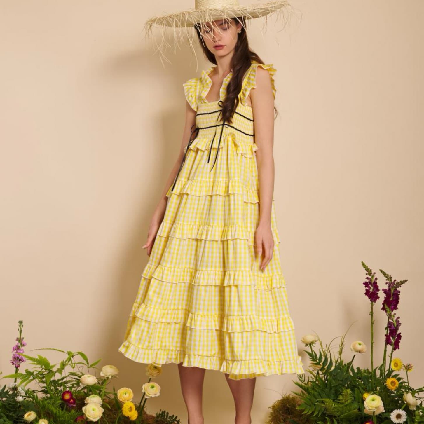 Sister Jane Flutter Dress Yellow Gingham - Image 1