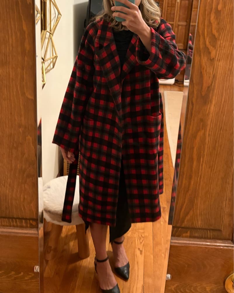 Ganni Black and Red Wrap Jacket - Image 2