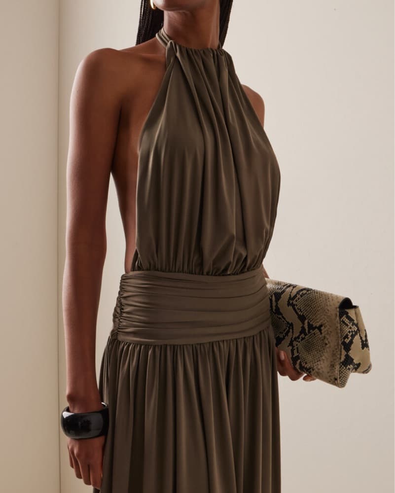 Arcina Ori Olive Halter Maxi Dress - Image 2