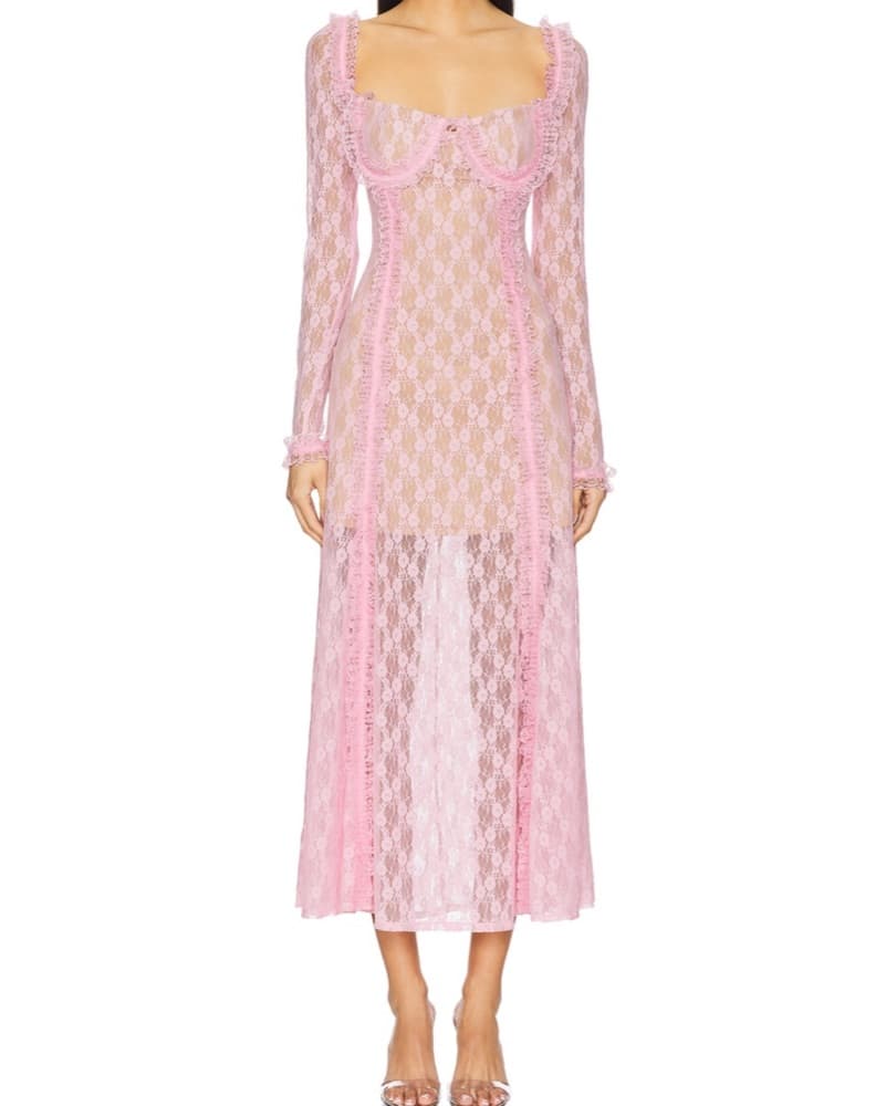 Christopher Kane Lace Ruffle Midi Dress - Image 2