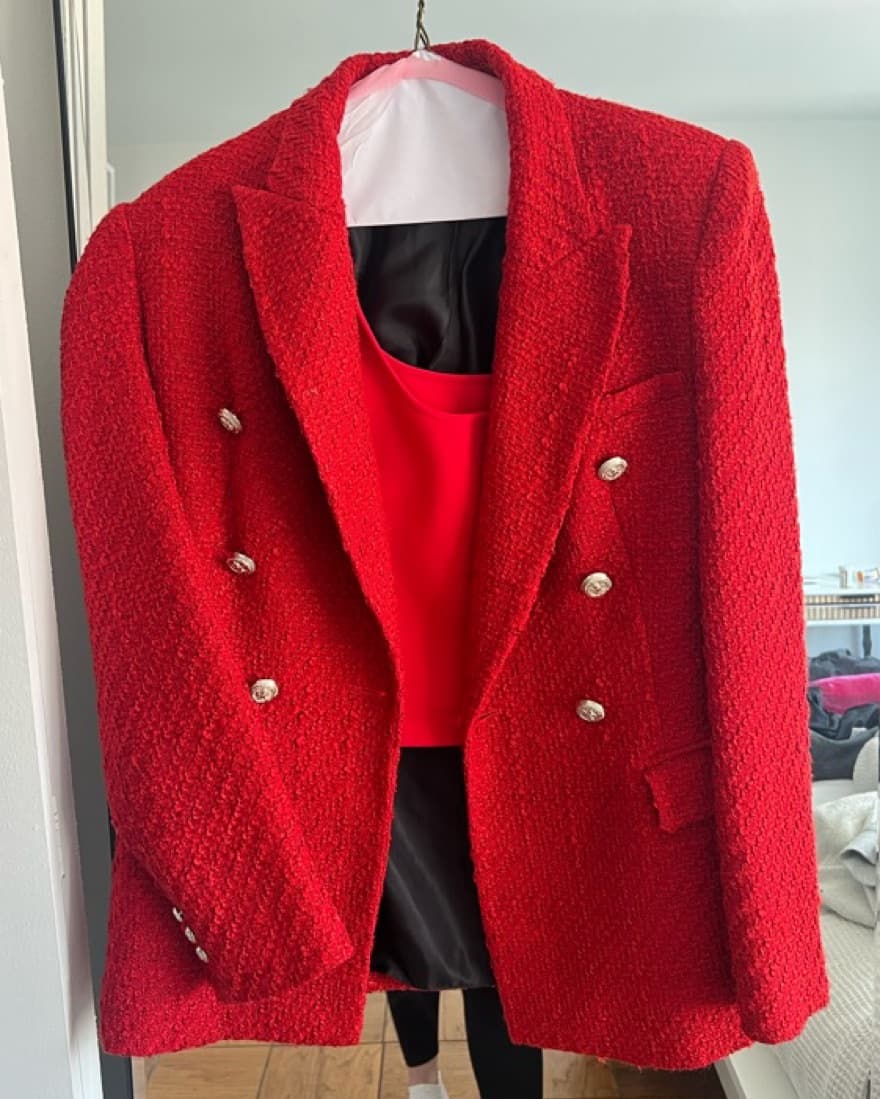 Red Tweed Blazer  - Image 2