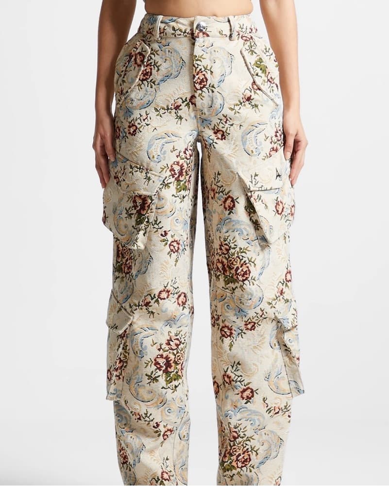 Maniere De Voir Jacquard Cargo Pants - Image 5