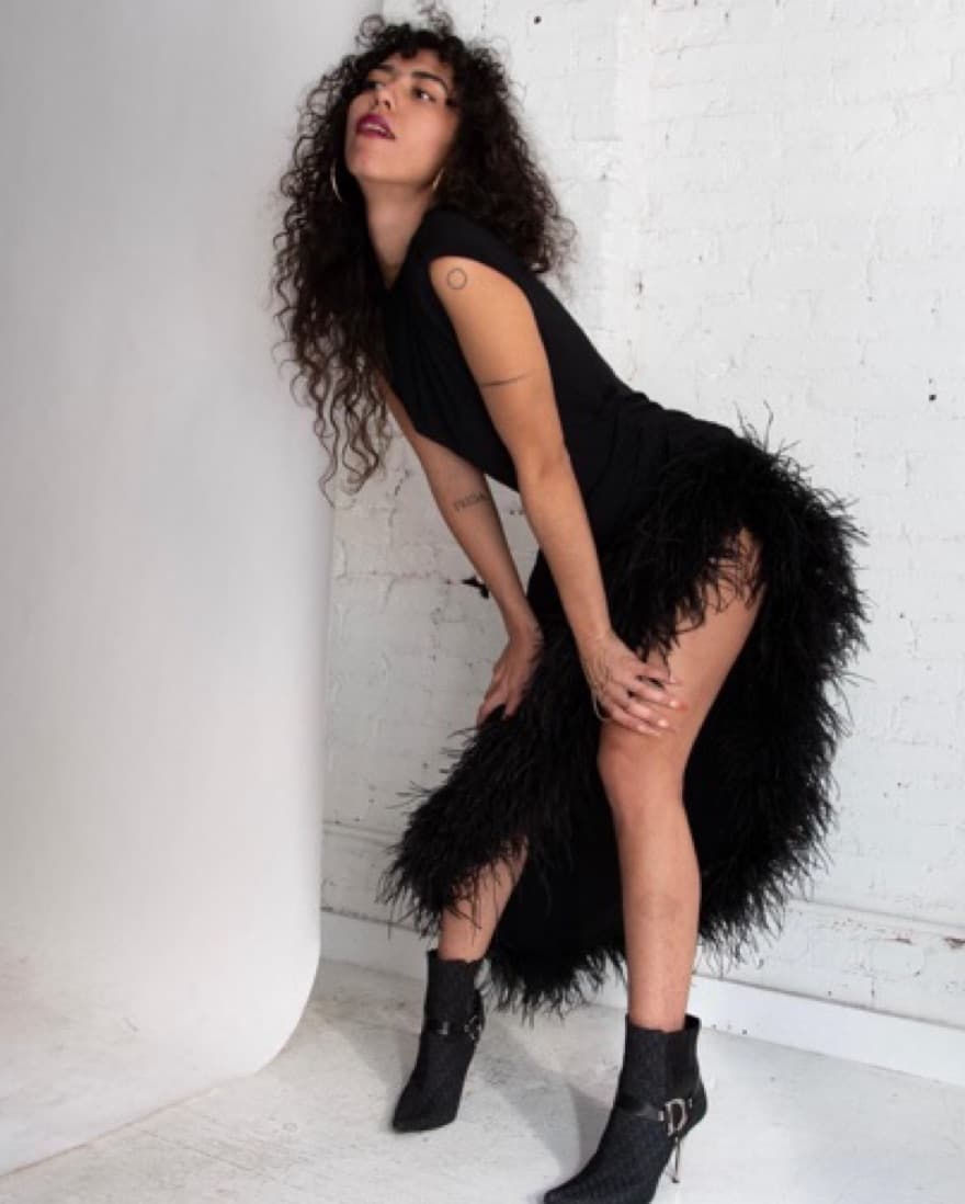 Dana Foley Feather Dress  - Image 2