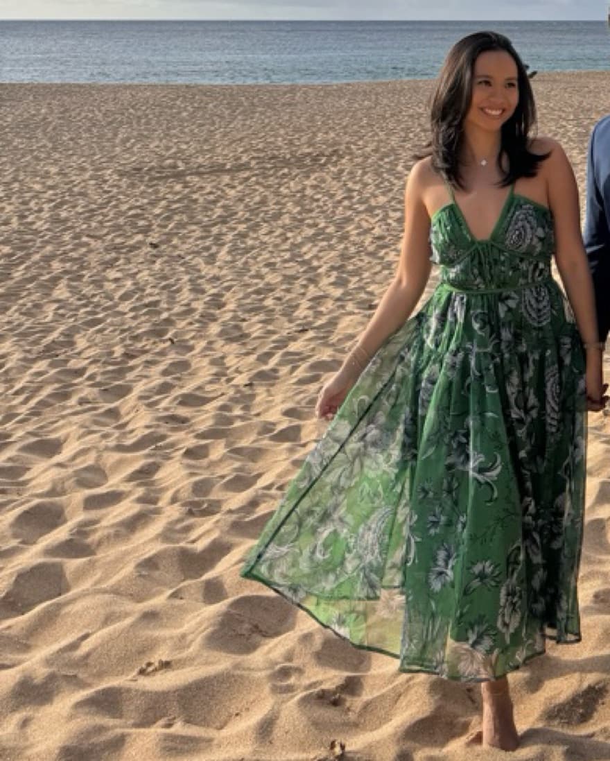 Green Floral Anthropologie Dress - Image 1