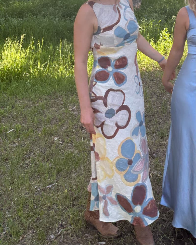 VRG GIRL Art Of Bloom Linen dress  - Image 3