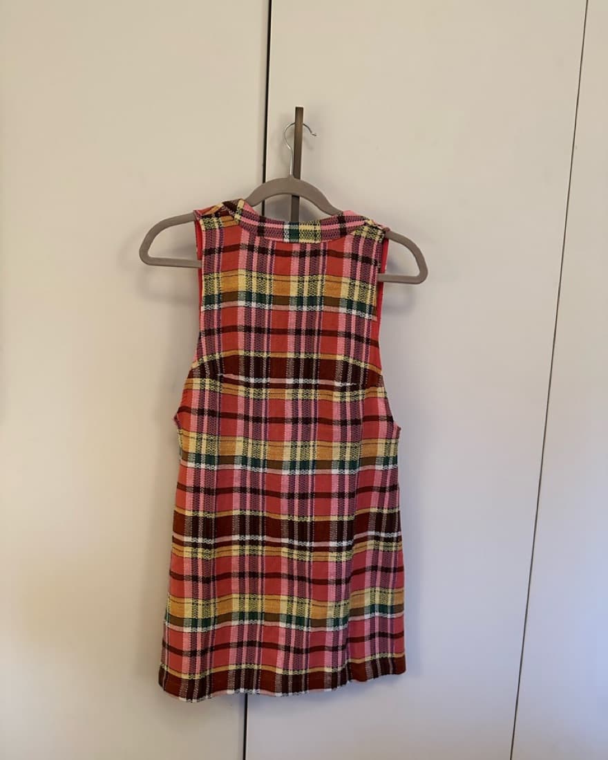 Pink Plaid Mini Dress - Image 4