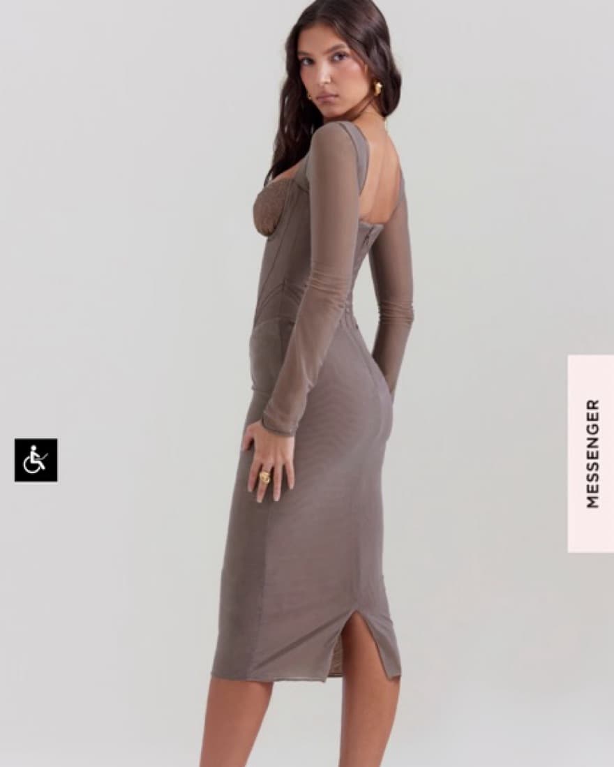 House Of Cb Safran Long Sleeve Midi - Image 5