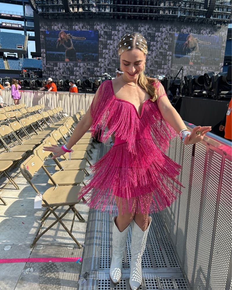 Pink Fringe Dress - Image 1