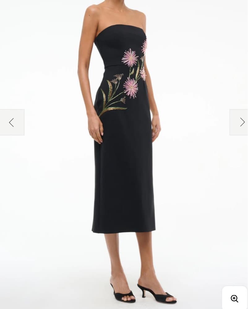 STAUD BROOKE DRESS DAHLIA DAYDREAM BLACK - Image 5
