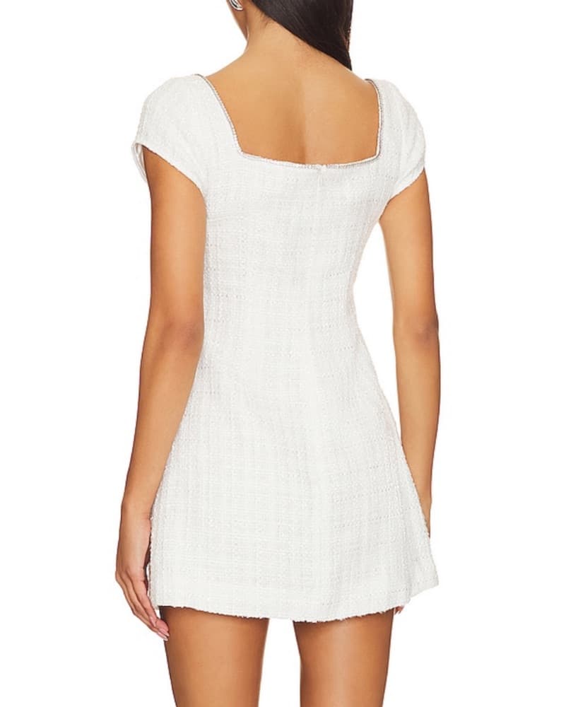 Sau Lee Annabelle Tweed White Dress - Image 2